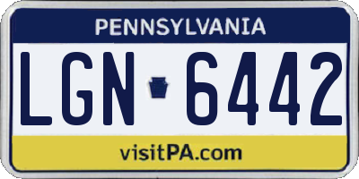 PA license plate LGN6442