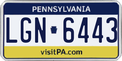 PA license plate LGN6443