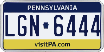 PA license plate LGN6444