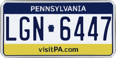 PA license plate LGN6447