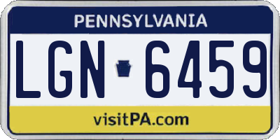 PA license plate LGN6459