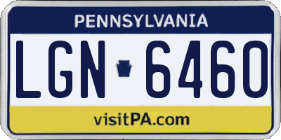 PA license plate LGN6460
