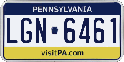 PA license plate LGN6461