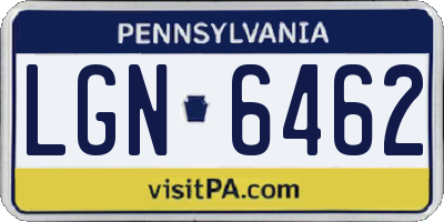 PA license plate LGN6462