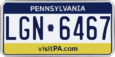 PA license plate LGN6467
