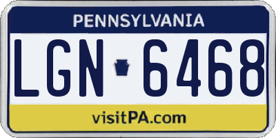 PA license plate LGN6468