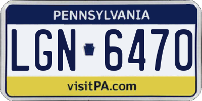 PA license plate LGN6470