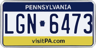PA license plate LGN6473