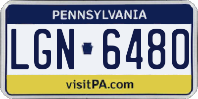PA license plate LGN6480