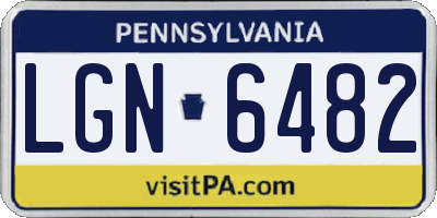 PA license plate LGN6482