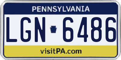 PA license plate LGN6486