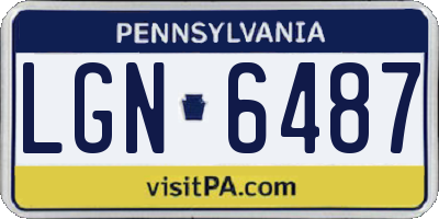 PA license plate LGN6487