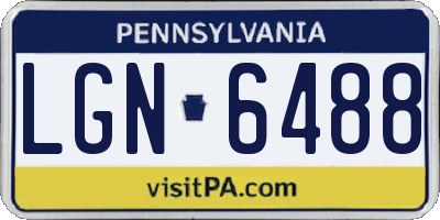 PA license plate LGN6488