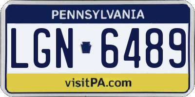 PA license plate LGN6489