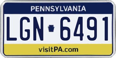 PA license plate LGN6491