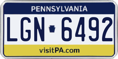 PA license plate LGN6492
