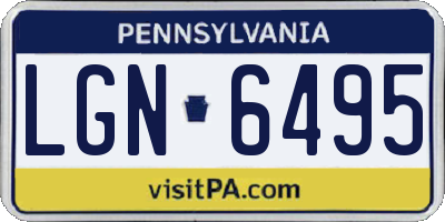 PA license plate LGN6495