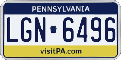 PA license plate LGN6496