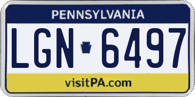 PA license plate LGN6497