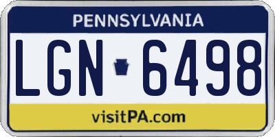 PA license plate LGN6498
