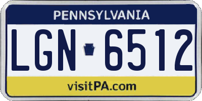 PA license plate LGN6512