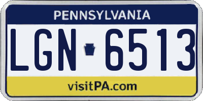 PA license plate LGN6513