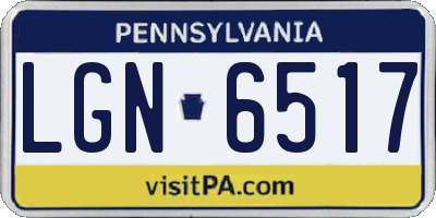 PA license plate LGN6517