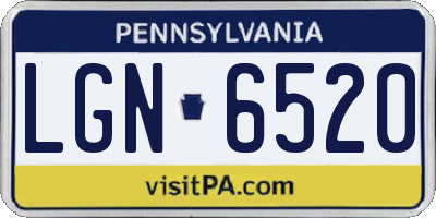 PA license plate LGN6520