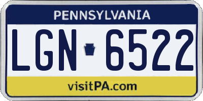 PA license plate LGN6522