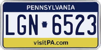 PA license plate LGN6523