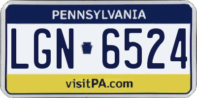 PA license plate LGN6524