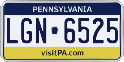 PA license plate LGN6525