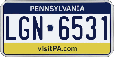 PA license plate LGN6531