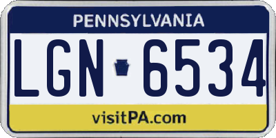 PA license plate LGN6534