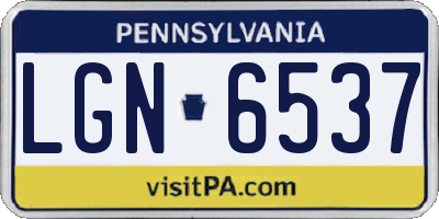 PA license plate LGN6537