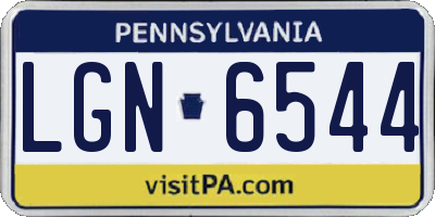 PA license plate LGN6544