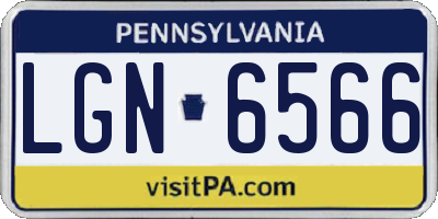 PA license plate LGN6566