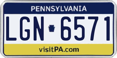 PA license plate LGN6571