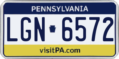 PA license plate LGN6572