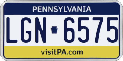 PA license plate LGN6575