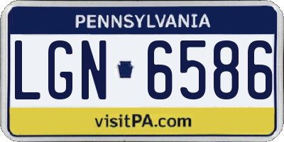 PA license plate LGN6586