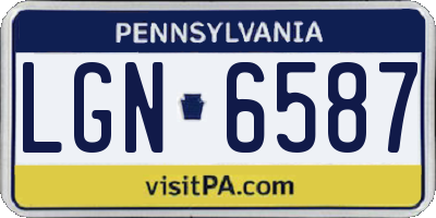 PA license plate LGN6587