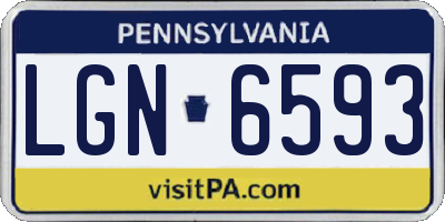 PA license plate LGN6593