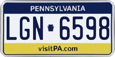 PA license plate LGN6598