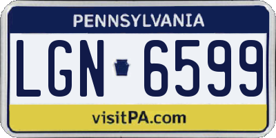 PA license plate LGN6599