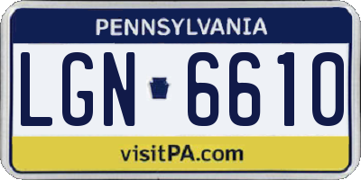 PA license plate LGN6610