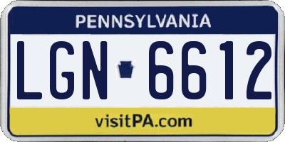 PA license plate LGN6612