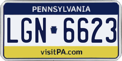 PA license plate LGN6623