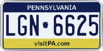 PA license plate LGN6625