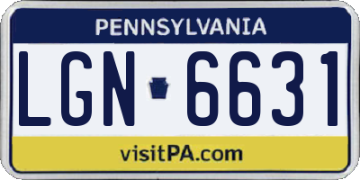PA license plate LGN6631